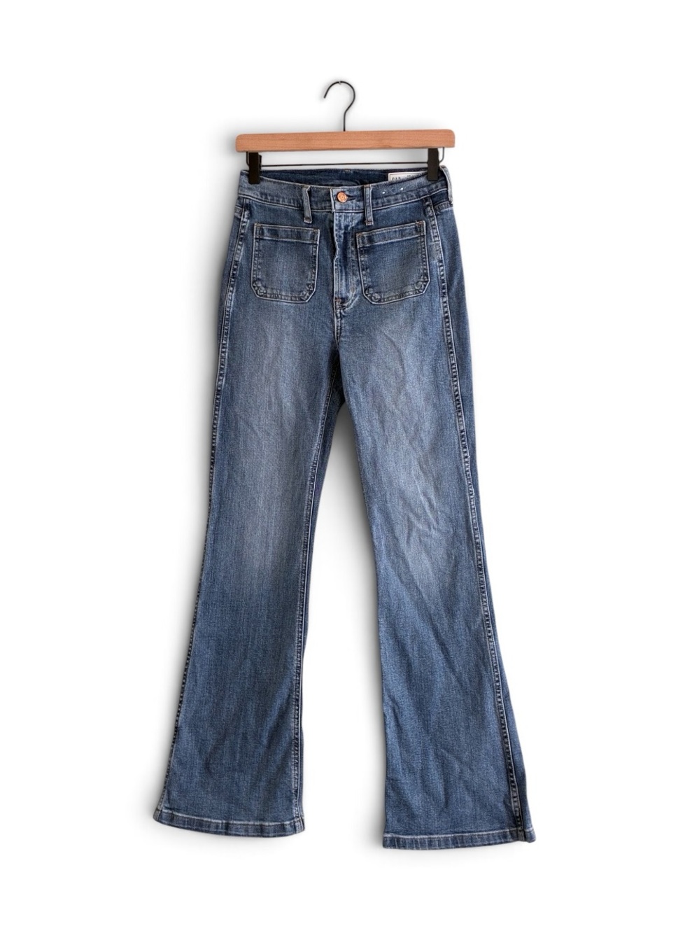 Gap | 70’s flare high rise jeans front pockets denim size 26
